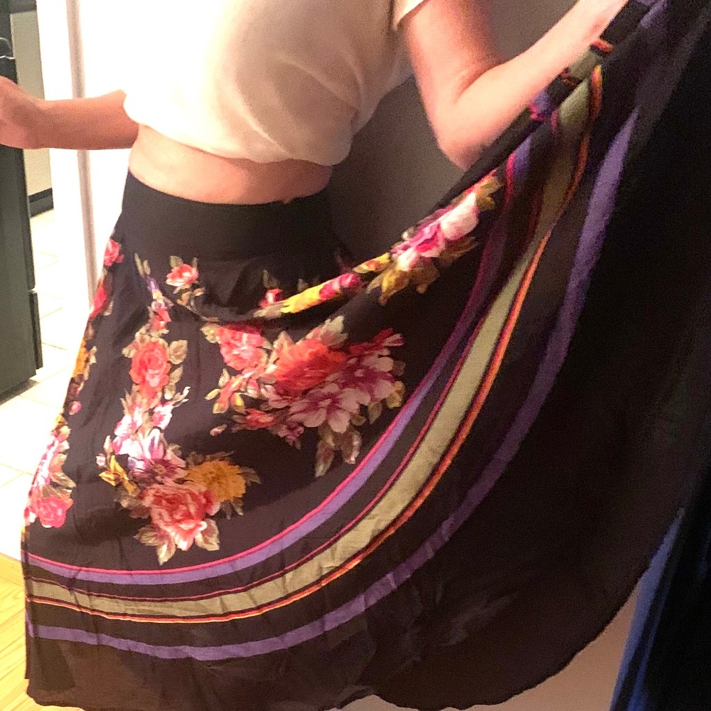 J. Peterman 100% cotton floral skirt